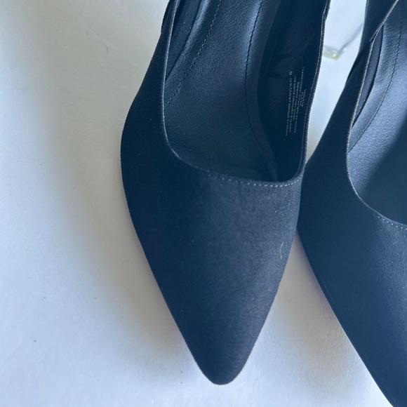 Andrew Marc Alexa Black Fabric Point Toe Plastic Heels size 10 - Picture 7 of 14